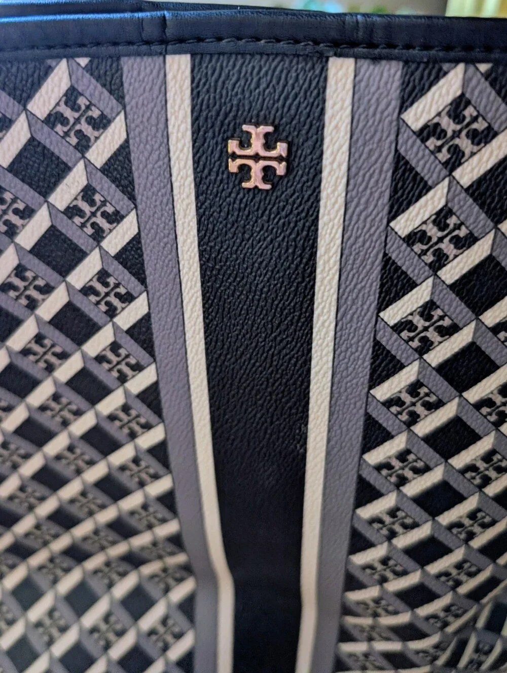 Tory Burch Geo Logo Geo Logo with Stripe Tote READ